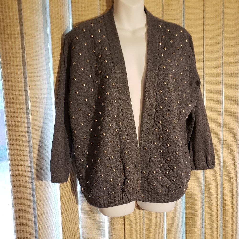 Vintage Three Flagg's California Cardigan Gary w/silver buttons Size Small
